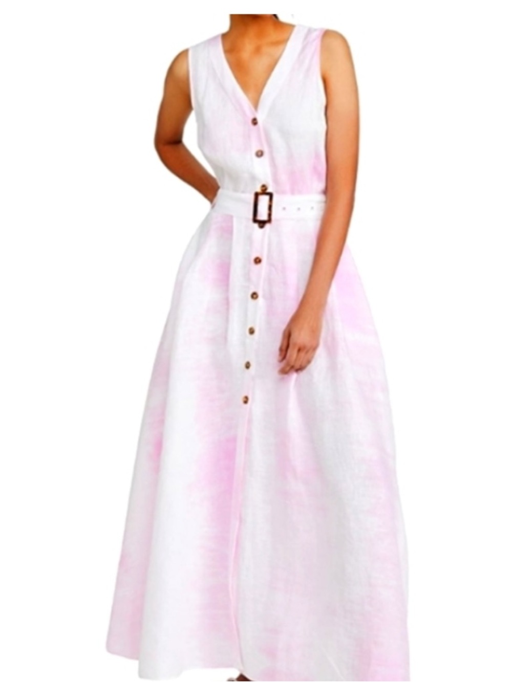 SOLID & STRIPED Light Pink Tie Dye Maxi Dress